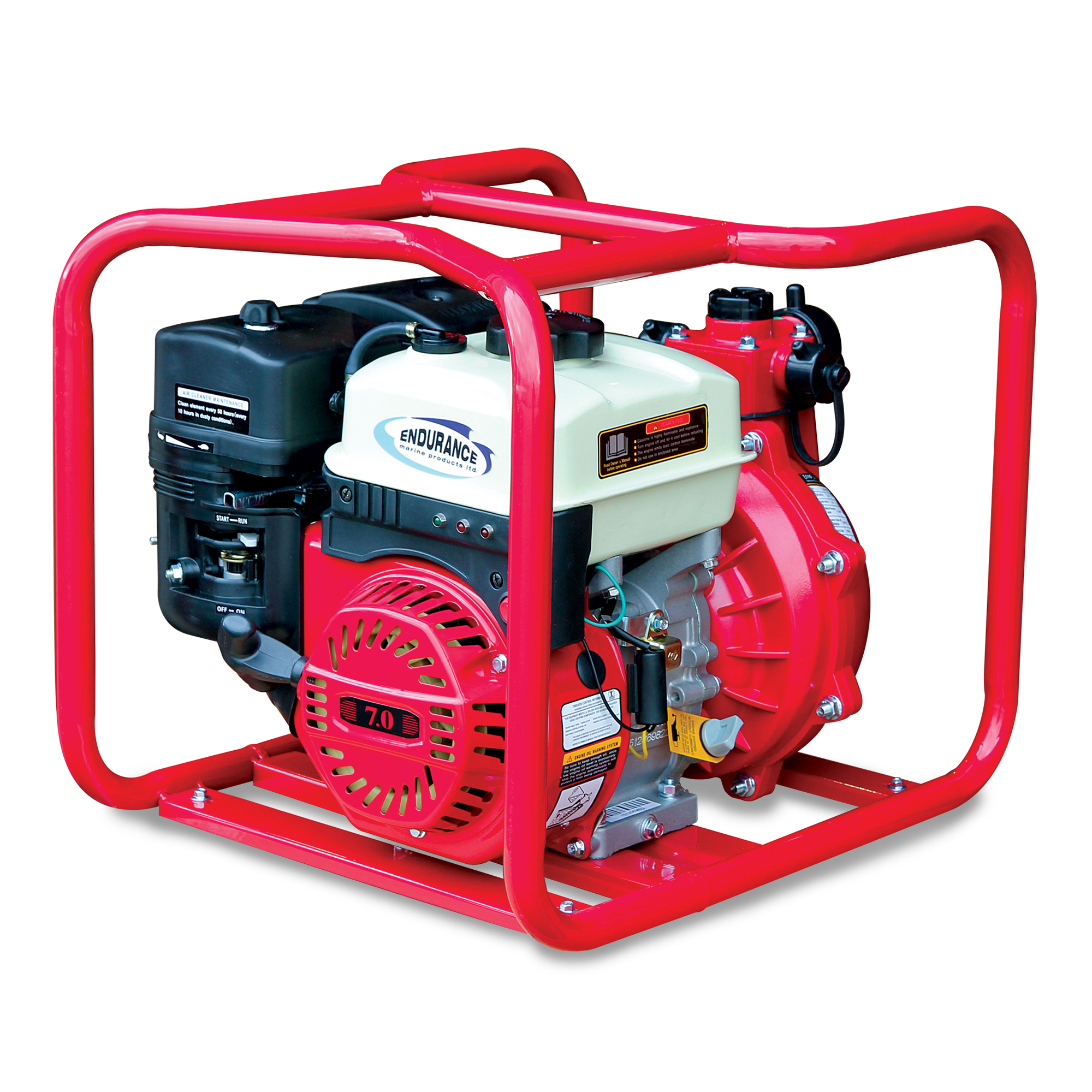 Endurance Marine High Pressure Fire Pump, Max. Flow 3600 GPH, Engine Displacement 212 cc, Port Size 1.5 in, Model# EFPPEA1